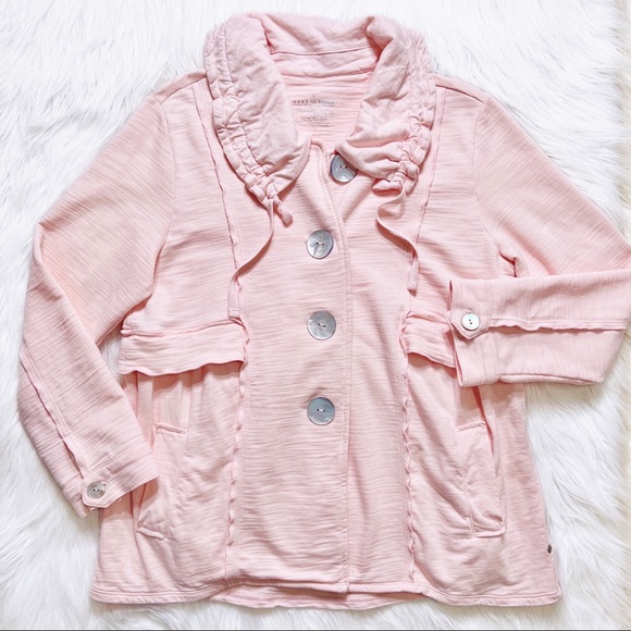 SOLD-Neon Buddha Pastel Pink Casual Lightweight Spring Jacket - Picture 8 of 10